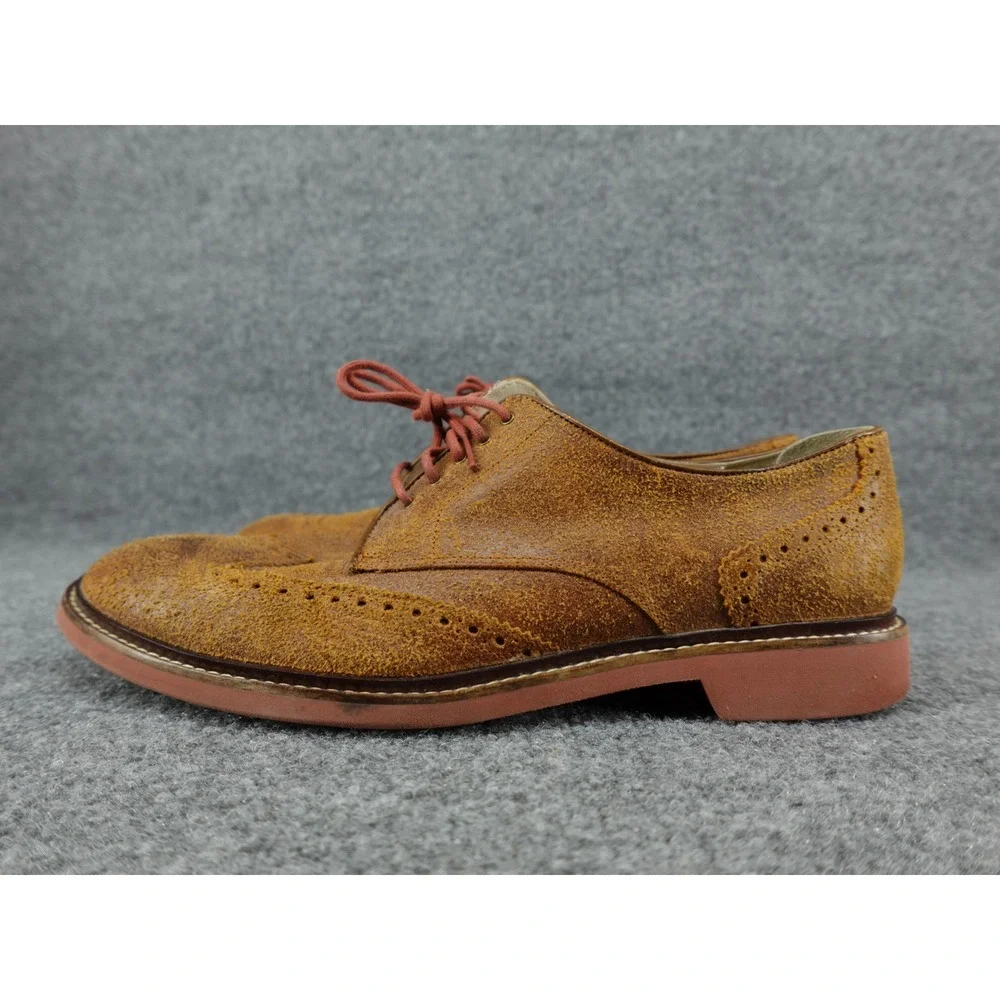 Cole‎ Haan Nike Air Wingtip Oxford Mens 11.5 Tan Suede Good Distressed Brogue